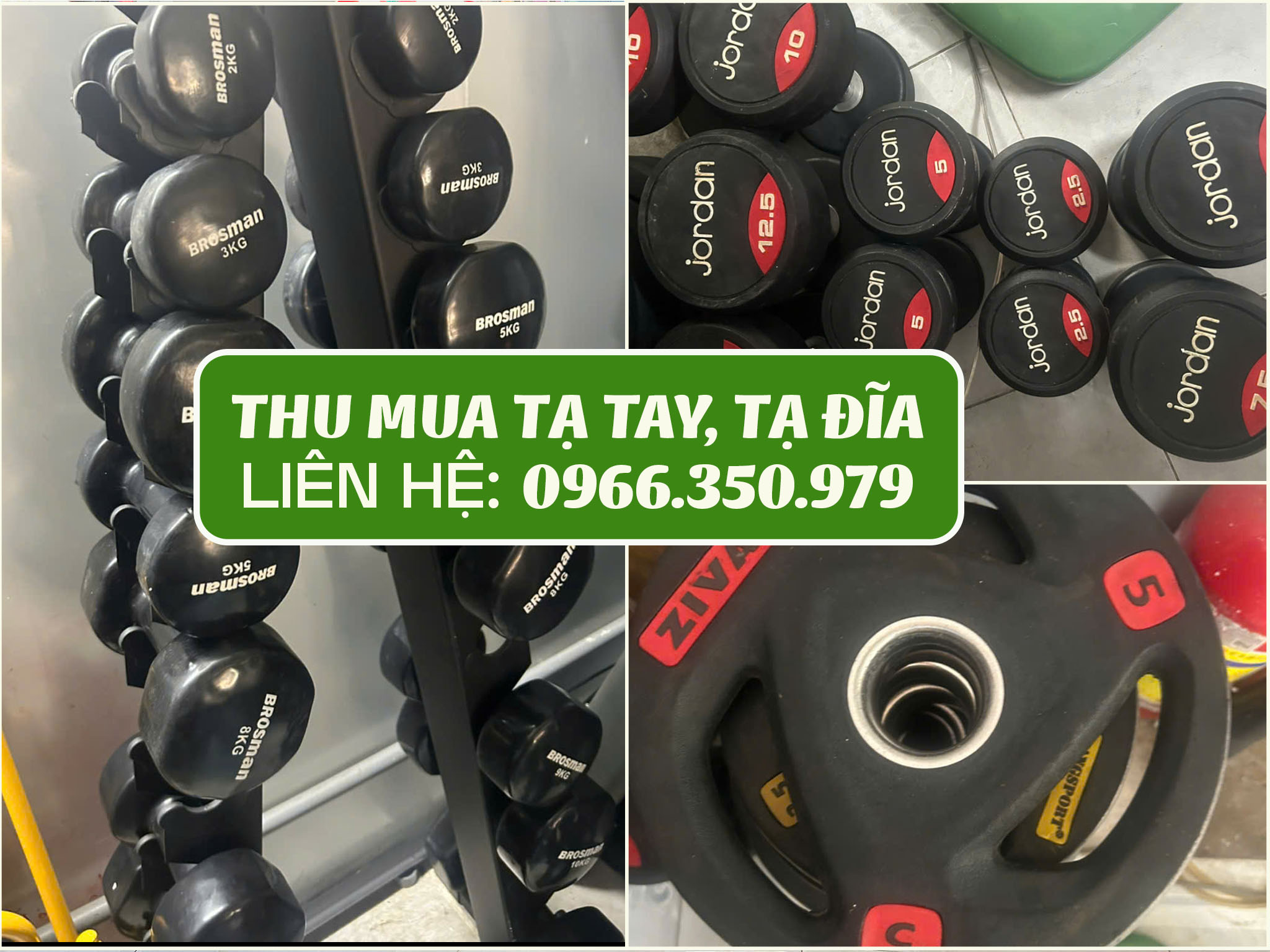 Thu mua tạ tay, tạ đĩa, tạ cao su