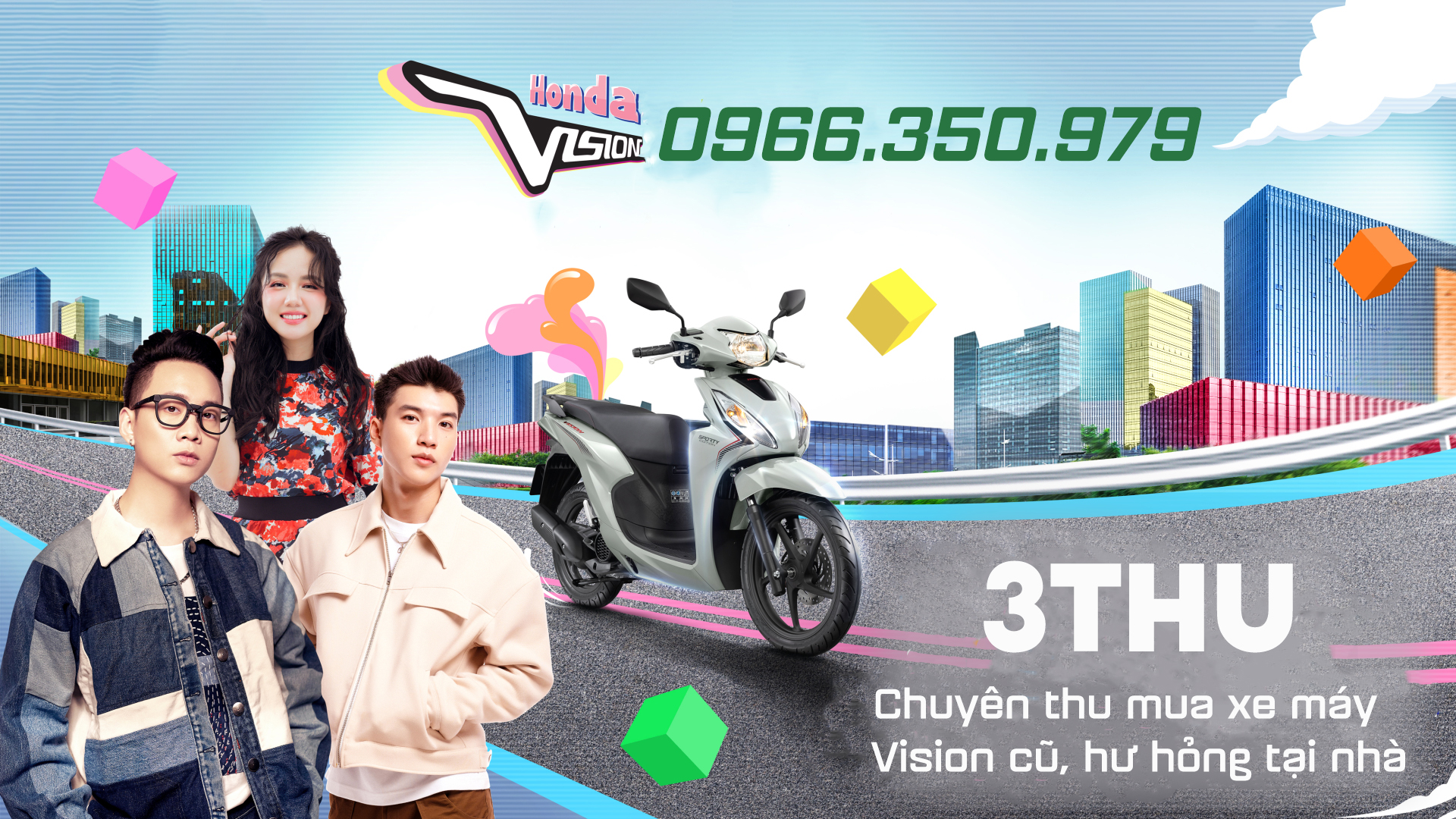 Thu mua xe m&aacute;y vision cũ hỏng