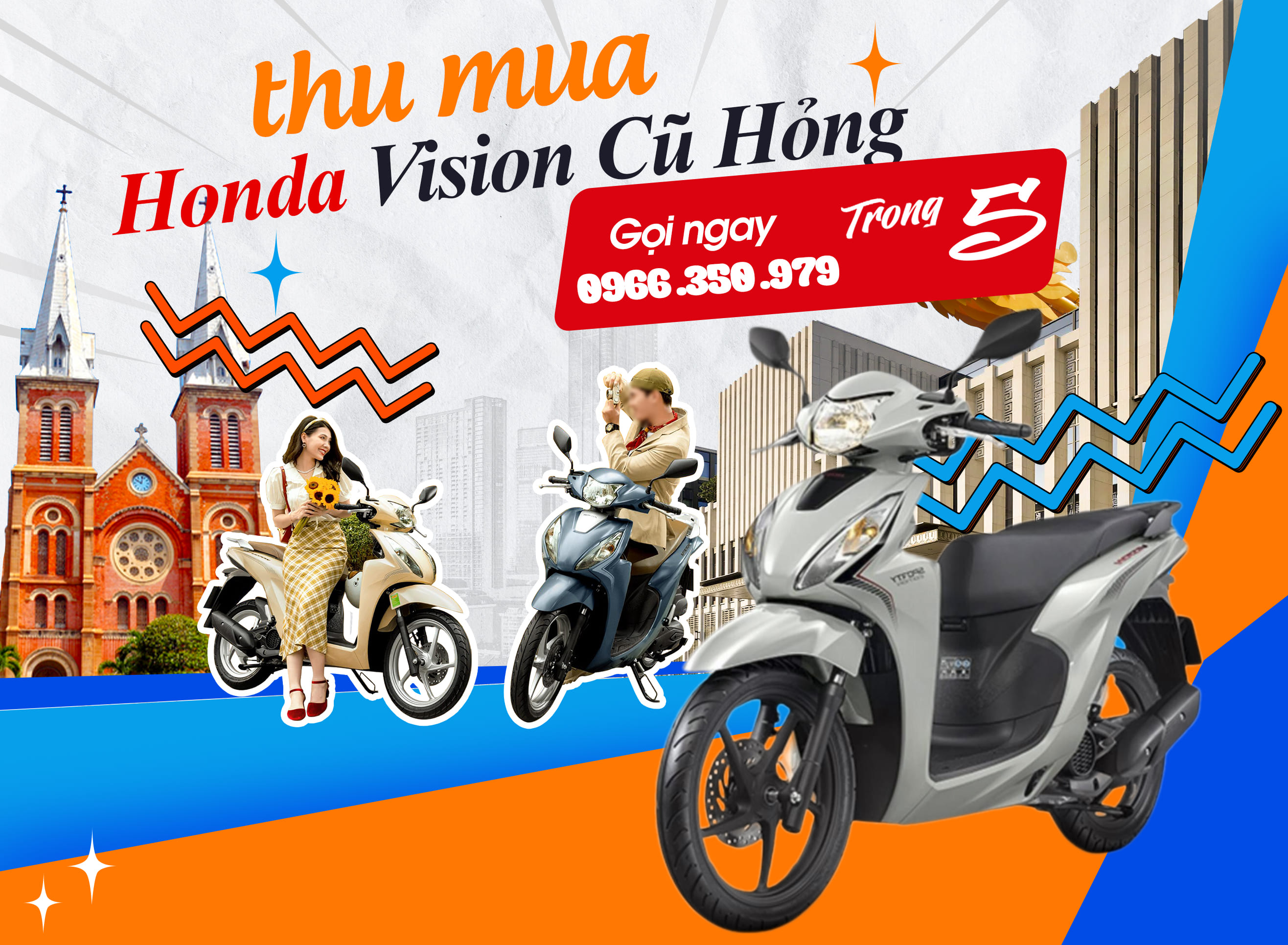 Thu mua xe m&aacute;y Vision cũ hỏng